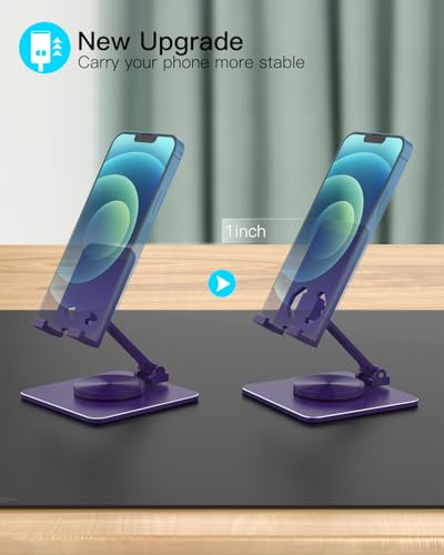 Adjustable Phone & Tablet Stand, Fits 4–9.7in Devices, Purple - color: Purple