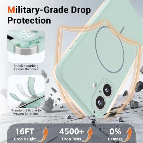 SUPFINE Silicone & Magnetic for iPhone 17 Case - color: Aquamarine, size: iPhone 17