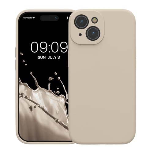 kwmobile Case Compatible with Apple iPhone 15 Case - Slim TPU Silicone Phone Cover - Soft Touch Finish - Cream - color: cream, size: iPhone 15