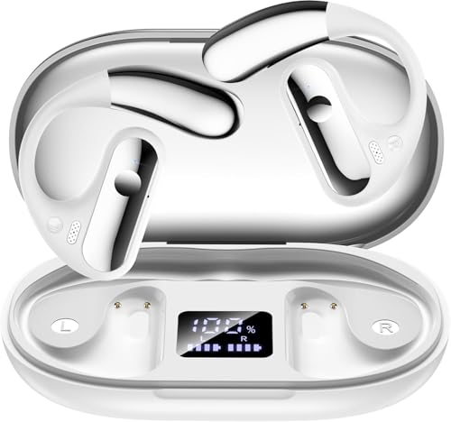 CoolJumper Open Ear Headphones, Wireless Earbuds with Ear Hooks, LED Display Charging Case