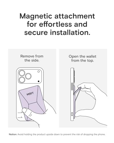 MOFT Magnetic Wallet Stand Compatible with iPhone 18/17/16/15/14/13 Series, Angle Adjustment Magsafe Compatible MOVAS Phone Stand - color: Peony, size: Standard