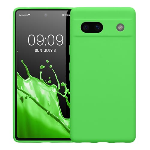 kwmobile Case Compatible with Google Pixel 7a Case - Protective Slim TPU Phone Cover - Soft Matte Finish - Lime Green - color: lime green