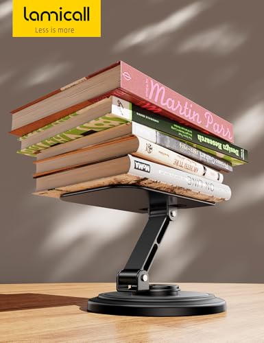 Lamicall 360° Rotation Cell Phone Stand for Desk, Sturdy Phone Holder - color: Black