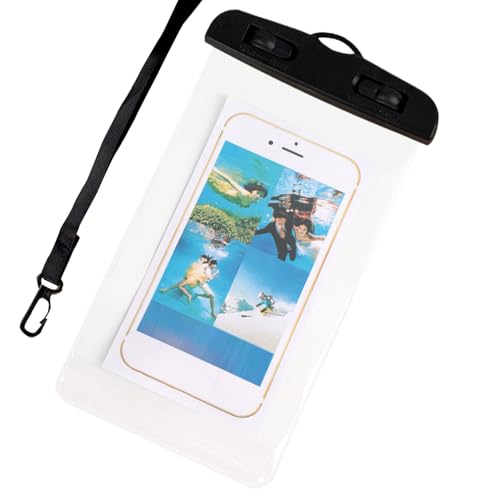 Phone Waterproof Pouch Touchscreen Transparent Phone Bag | Water Play Cellphone Bag for Beach Cruise Vacation Running Camping Swimming Cycling Kayak Diving Travel - color: Black