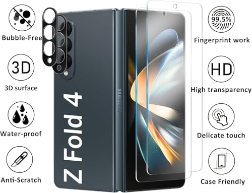 6 Pack Screen Protector for Samsung Galaxy Z Fold 4, Inner, Front and Lens - size: 6.20-inch