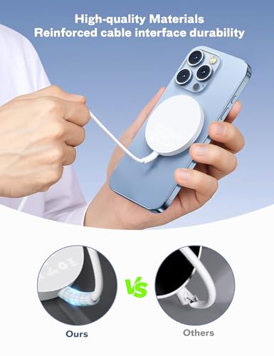 Magnetic Wireless Magsafe Charger iPhone: Charging Pad for iPhone 17/16/15/14/13/12 Series & AirPods Pro 4-2, Strong Magnet, Dual Ports, Case-Friendly, Lightweight for Travel Home Office Desk