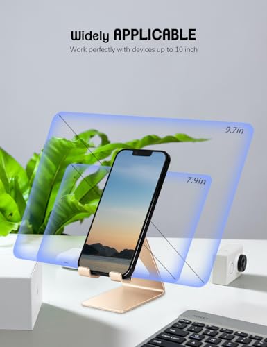 Aoviho Cell Phone Stand for Desk, Aluminum Phone Holder, Rose Gold - color: Rose Gold