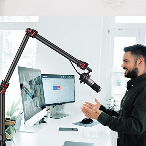 Overhead Camera Mount Desk Stand, 3-Section Detachable Articulating Arm