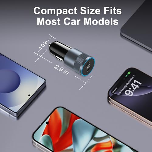 5 Pack 60W Dual USB C Car Charger Adapter for iPhone/Samsung/Google Pixel