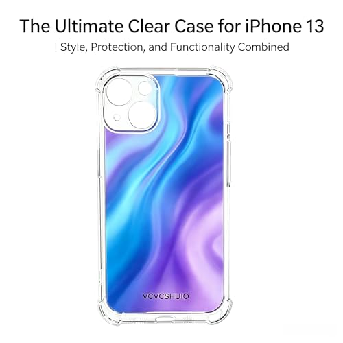 VCVCSHUIO Clear TPU Soft Case for iPhone 13, Crystal Clear, High Transparency, 6.1 Inch