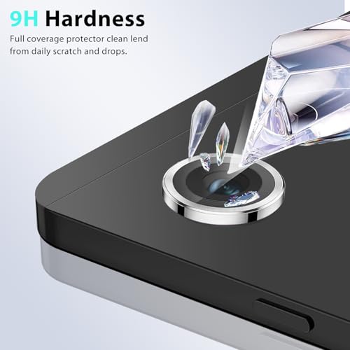 Zeking (2 Set) Camera Lens Protector Compatible with Samsung Galaxy Tab A11, Scratch-Resistant HD Clarity Ultra-Thin 9H Tempered Glass with Aluminum Edging, Individual Metal Lens Cover (Silver) - color: Silver