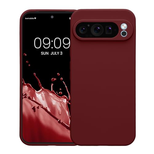 kwmobile Case Compatible with Google Pixel 9 Pro XL Case - Protective Slim TPU Phone Cover - Soft Matte Finish - Bordeaux Violet - color: bordeaux violet