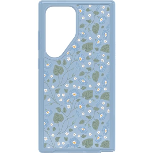 OtterBox Samsung Galaxy S24 Ultra Symmetry Series Clear Case - Dawn Floral (Blue), Ultra-Sleek, Wireless Charging Compatible, Raised Edges Protect Camera & Screen - color: Blue, style: Samsung Galaxy S24 Ultra