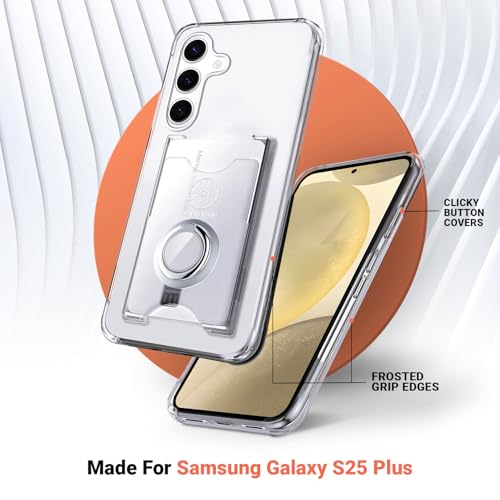 Shields Up for Samsung Galaxy S25 Plus Case with Card Holder Stand, Clear - color: Clear, size: Galaxy S25 Plus