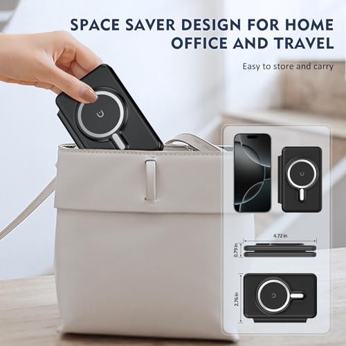 Charging Station for Apple Devices: Magnetic Wireless Charger for iPhone - color: Black