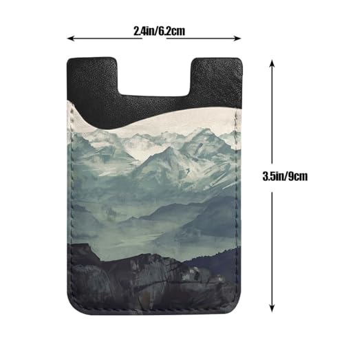 Forest Mountain Fog Phone Credit Card Holders Sleeve Adhesive Wallet Compatible with Most Back of Phones - color: Forest Mountain Fog