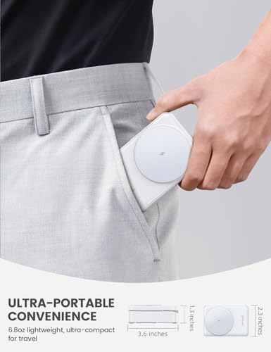 Lamicall Palm-Sized 3-in-1 Foldable Charging Station for Apple MagSafe - color: White