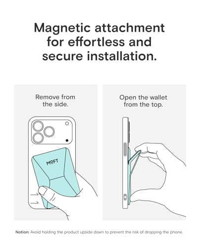 MOFT Magnetic Wallet Stand Compatible with iPhone 17/16/15/14/13/12 Series, Angle Adjustment & Magsafe Compatible MOVAS Phone Stand,Aqua - color: Aqua, size: Standard