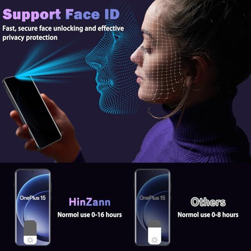 For One Plus 15 5G Privacy Screen Protector (2 Pack) - size: One Plus 15 5G 2P