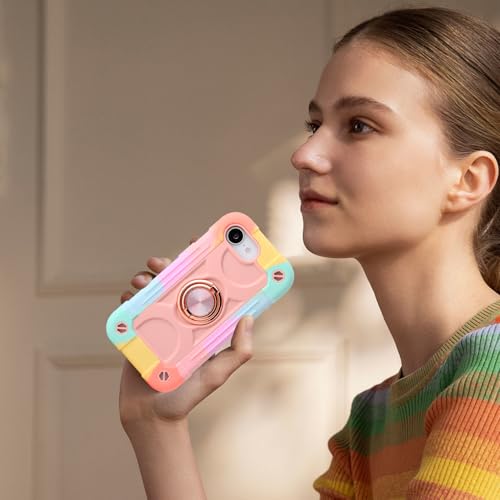 MARKILL Compatible with iPhone 17e/iPhone 16e Case with Stand, Military Grade Drop Protection Full Body Rugged Heavy Duty Case 3 in 1 Protective Durable Cover for iPhone 16e/17e - color: Rainbow Pink, size: iPhone 16e/iPhone 17e