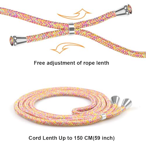Clear Case for Google Pixel 8 Neck Cord Adjustable Crossbody Strap Phone Case for Women Transparent Soft TPU Anti Scratch Shockproof Protective Cover for Google Pixel 8 - Rainbow Yellow - size: Google Pixel 8