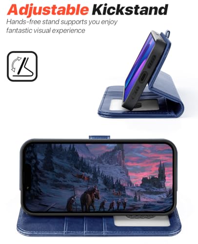 OCASE for iPhone 17e Case/iPhone 16e Detachable Wallet Case with Card Holder, 2 in 1 Pu Leather Flip Folio with RFID Blocking Stand Wrist Strap Shockproof Phone Cover 6.1 Inch 2025, Blue - color: Blue, size: iPhone 16e/ iPhone 17e