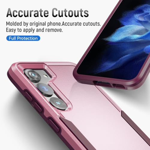 for Samsung Galaxy S23 Case with HD Screen Protector, Dual Layer Military Grade Drop Tested, Heavy Duty Rugged Shockproof Non-Slip Outdoor Protective Cover, Pink - color: Pink
