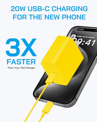AISNI USBC Charger for iPhone Duo/18 Pro Max/17/16/15 Charger Fast Charging - color: Yellow