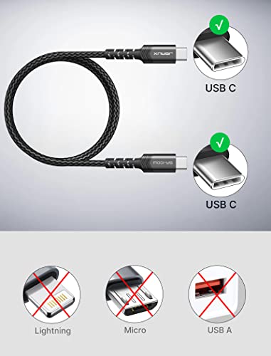 JSAUX USB C to USB C Cable, 3-Pack 10ft/6.6ft/3.3ft, 5A Fast Charging,Black - color: Black, size: 10 ft+6.6 ft+3.3 ft