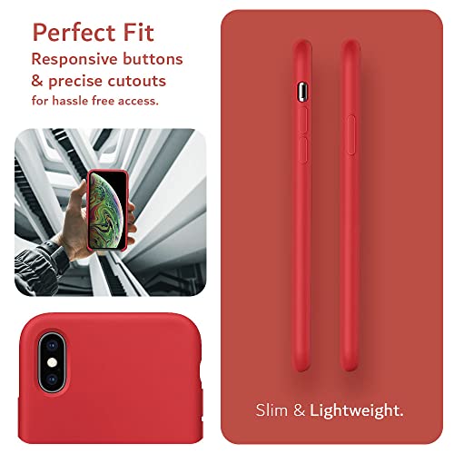 TUDIA Ultra Slim Soft Silicone Compatible with iPhone Xs Max Case - Shockproof Slim Lightweight Cute Flexible Protective Cases Cover - Red - color: Red, size: iPhone XS Max