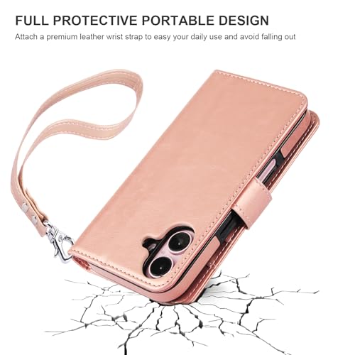 Bocasal for MagSafe Wallet Case Card Holder for iPhone 16, Rose Gold - color: Rose Gold for MagSafe