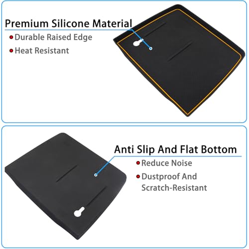 Center Console Silicone Mat Fit for Honda Pilot Accessories 2023-2026 - color: Orange