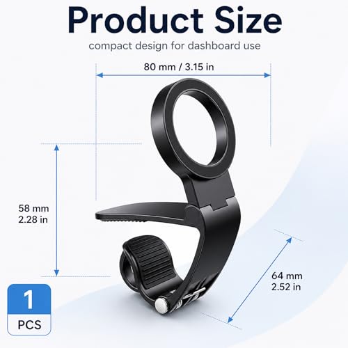 Magnetic Car Phone Holder for Dashboard(Magnetic Ring Included)