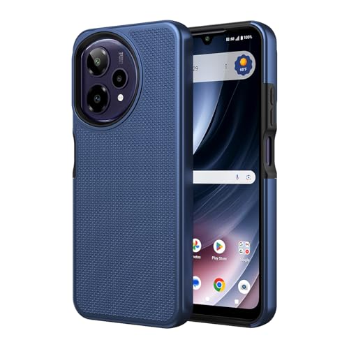 for Cricket Icon Plus 2026 (Plus Version Only) /AT&T Verge 2 Case with Tempered Glass Screen Protector,Dual Layer Heavy Duty Shockproof Protection (Blue) - color: Blue