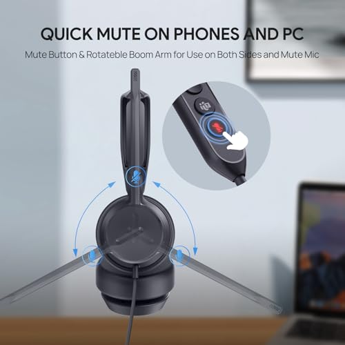 Yealink UH42 USB-C/A Wired Headset,AI Noise Cancelling Mic,in-Line Controls - color: Dual-Ear (Teams), size: USB-C/A