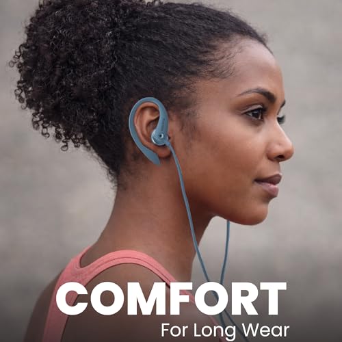 PHILIPS SHS3200BL Flexible Earhook Headphones, Blue - color: Blue, style: 3.5MM NO-MIC