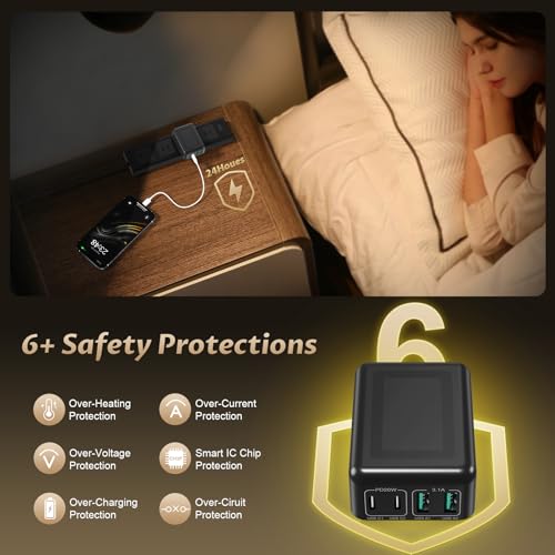 2Pack Flat USB C Charger Block, 40W Foldable Slim Fast Charging Blocks - color: Black | 2-Pack | 4-Port
