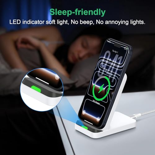 Wireless Charger for Samsung S26 Ultra S26+ S26, 15W Android Phone Stand - color: White