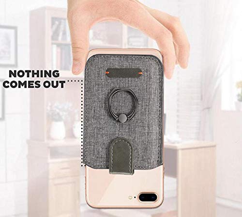 Card Holder for Back of Phone, RFID 5 Pull Phone Wallet, Gray - color: Gray