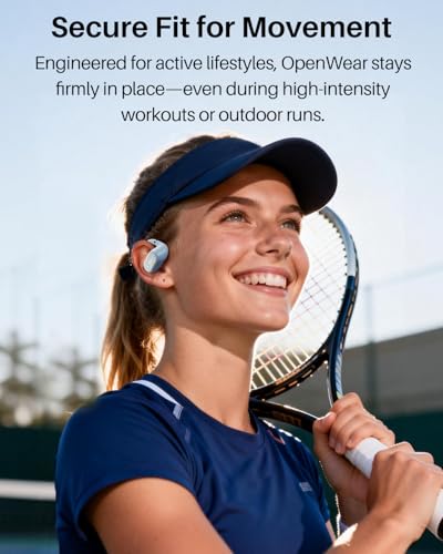TOZO OpenWear Open Ear Earbuds, AI Translation Real Time 145+ Languages - color: Blue