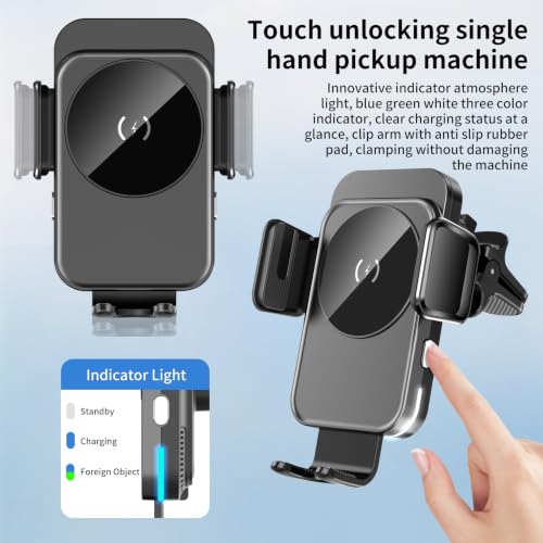 Cup Holder Phone Holder, 15W Wireless Car Charger Holder Fast Charging