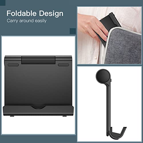 JETech Foldable Tablet Stand for 4-11" Tablets and Phones, Black - color: Black