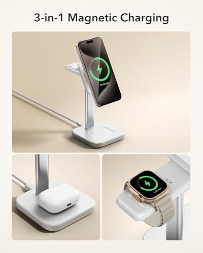 ESR 3 in 1 Wireless Charging Station, for Magsafe Charger Stand - color: White
