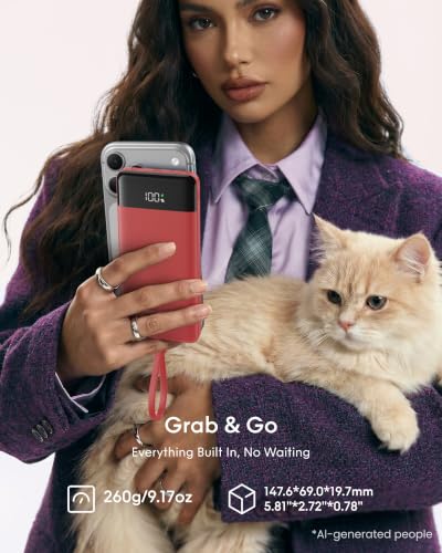 charmast Portable Charger,Fast Charging Power Bank - color: Red
