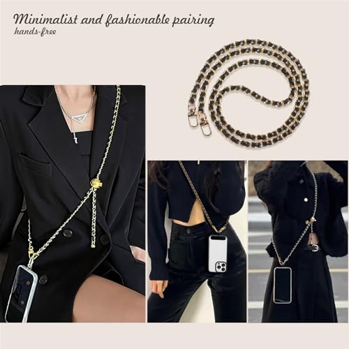 Phone Crossbody Chain, Universal Crossbody Patch Phone Lanyards, Multifuctional Compatible with Most Smartphones, Phone lanyard, Anti theft(white45in) - color: White