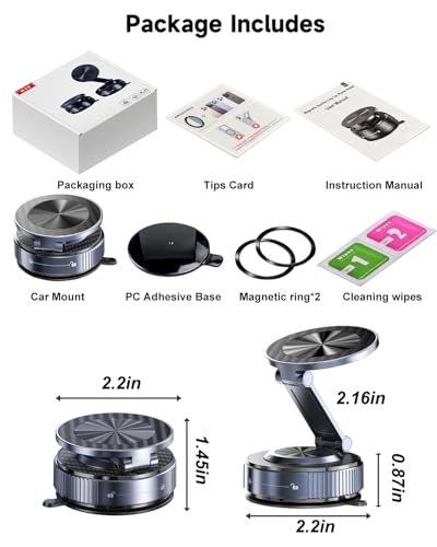 for MagSafe Car Mount, Vacuum Magnetic Car Phone Holder Stand for Your Car - color: Black 3