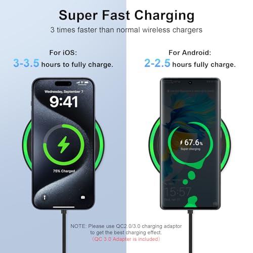 Wireless Charger Fast Charging Pad for Moto Razr/Edge 2026 2025 2024, Moto - color: Pure Black