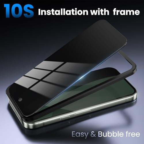 2+2 Pack for Google Pixel 10A Privacy Screen Protector & Camera Lens Protector, Support Fingerprint Unlock, Anti Spy Tempered Glass, Case Friendly, Bubble Free, Easy Installation | Support Fingerprint Unlock, Anti Spy, 9H Hardness Tempered Glass, Case Fri