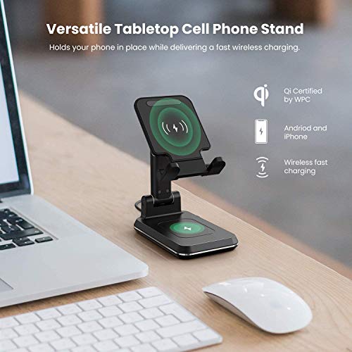 2 in 1 Wireless Charger, Dual Wireless Charging Desk Phone Stand