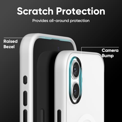 FLOLAB Surtect Tri-Fusion Magnetic for iPhone 17 Case Protective Slim Design Magsafe Compatible Military Grade - White Clear Matte Translucent - color: White Clear Matte Translucent, size: iPhone 17